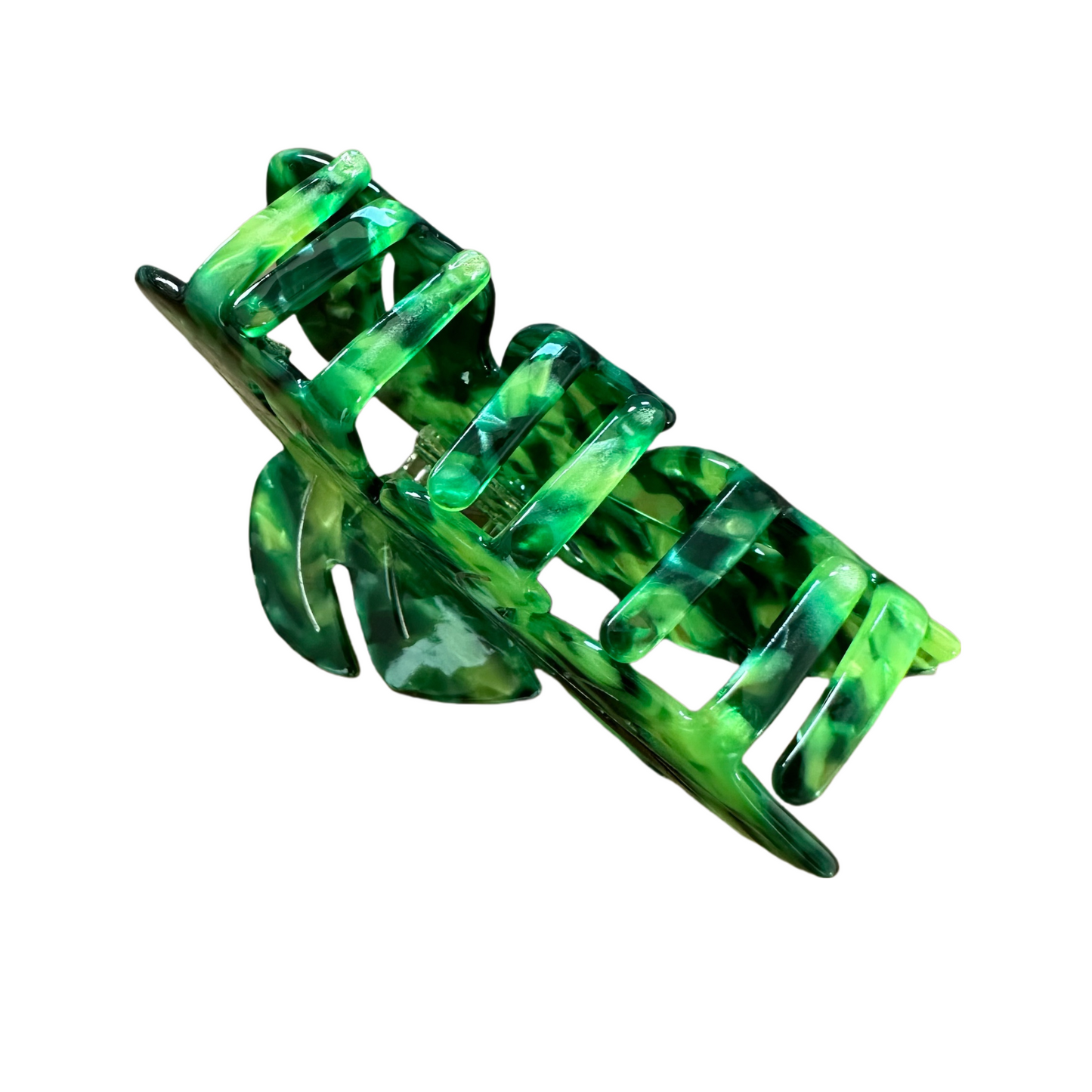 Green Acetate Leaf Claw Clip 9.5CM