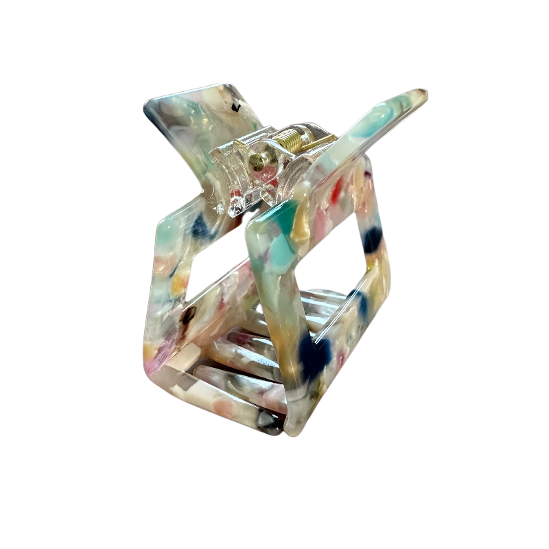 Rainbow Hollow Square Acetate 5cm Claw Clip for Women Hair
