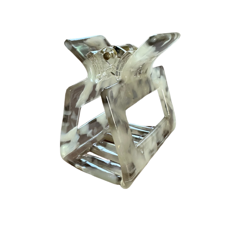 Grey Hollow Square 5cm Claw Clip for Thick Hair