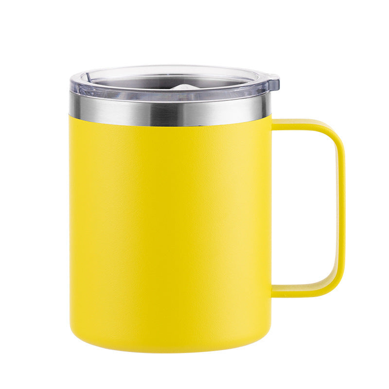 12 oz handle coffee mug 304 stainless steel insulated cup portable lid beer mug