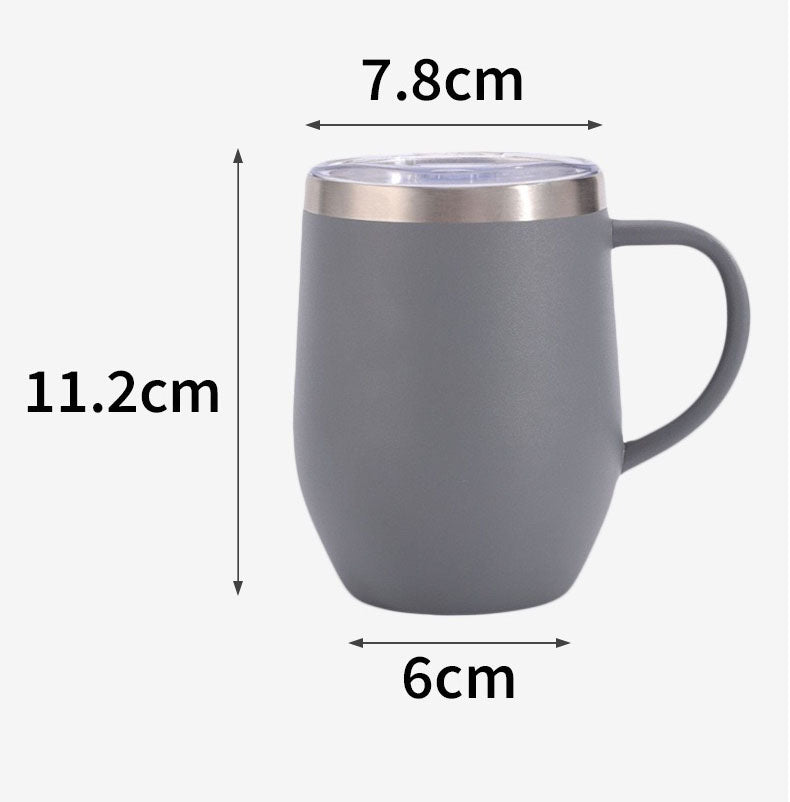 Vacuum 12oz Handle Eggshell Cup Stainless Steel Coffee Mug