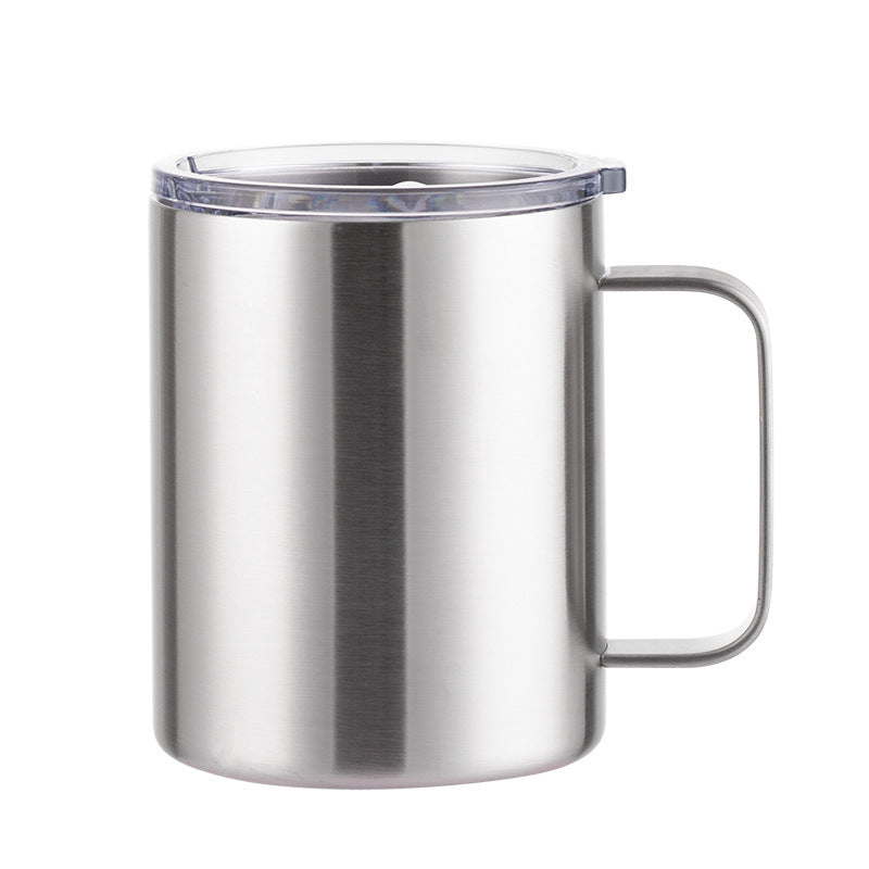 12 oz handle coffee mug 304 stainless steel insulated cup portable lid beer mug
