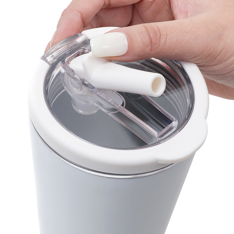 710ml/850ml Circular handle folding straw stainless steel tumbler