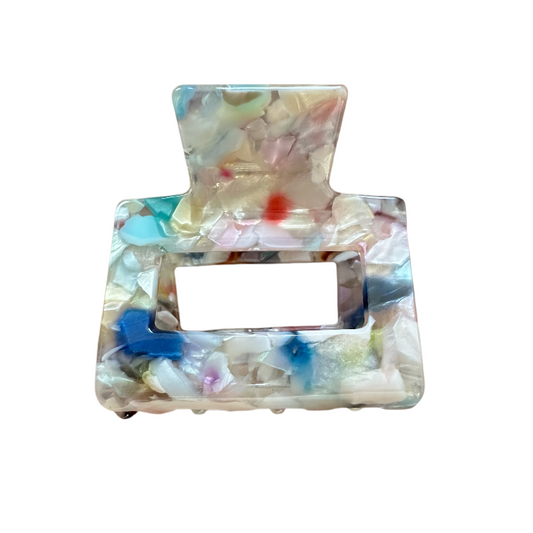Rainbow Hollow Square Acetate 5cm Claw Clip for Women Hair
