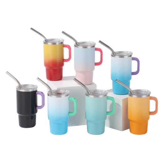 4oz Small Wine Glass With Plastic Handle Mini Double-layer Car Cup Stainless Steel Mug