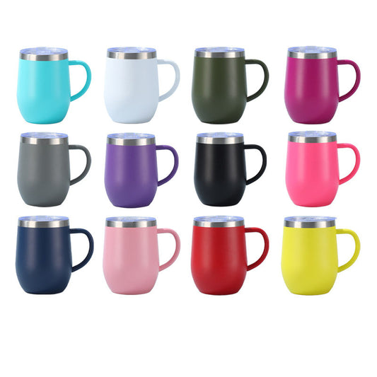 Vacuum 12oz Handle Eggshell Cup Stainless Steel Coffee Mug