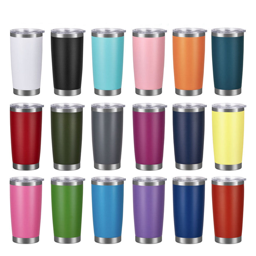 20oz Car Cup Powder Coated Tumbler 304 Stainless Steel Cup