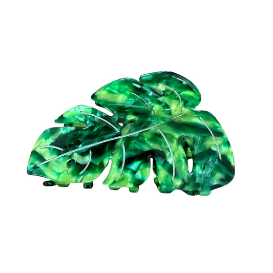 Green Acetate Leaf Claw Clip 9.5CM