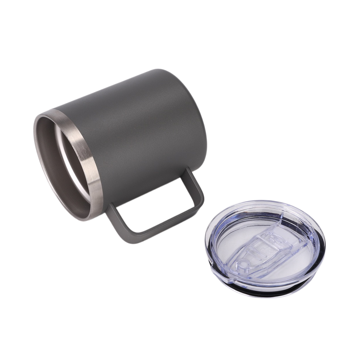 14 oz Stainless Steel Handle Coffee Mug Insulated Cup Portable Lid Beer Mug